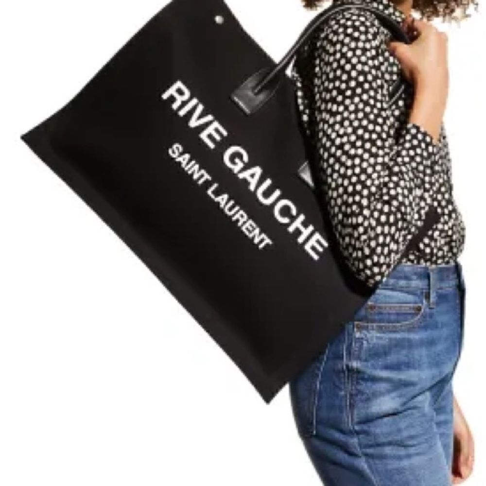 Saint Laurent Rive Gauche black and white tote bag purse brand new never used! - Picture 2 of 16